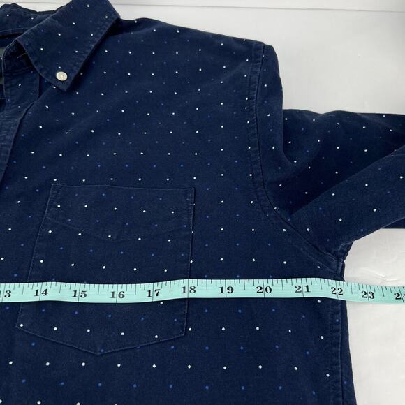 Bonobos Large Button Up Blue/White Dots Slim Fit Smart Cotton Men's Shirt - Picture 7 of 8